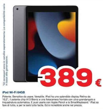 Euronics iPad Wi-Fi 64GB offerta