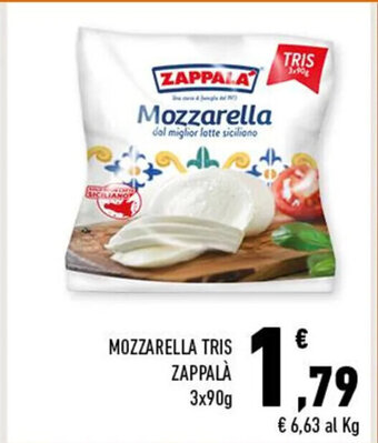 Conad MOZZARELLA TRIS ZAPPALÀ 3x90g offerta