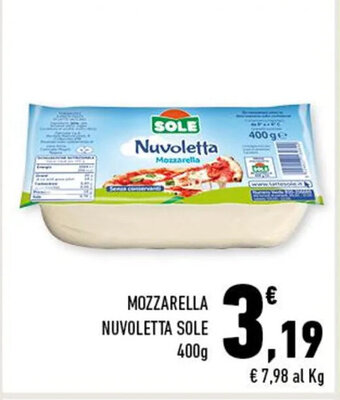Conad MOZZARELLA NUVOLETTA SOLE 400 g offerta
