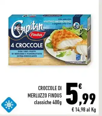 Conad CROCCOLE DI MERLUZZO FINDUS classiche 400g offerta