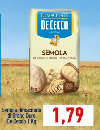 Conad Semola Rimacinata di Grano Duro De Cecco 1 Kg offerta