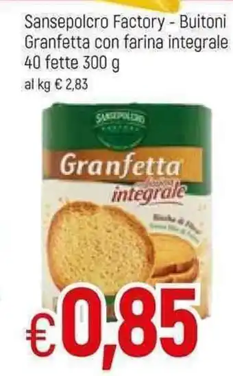 Famila Sansepolcro Factory - Buitoni Granfetta con farina integrale 40 fette 300g offerta