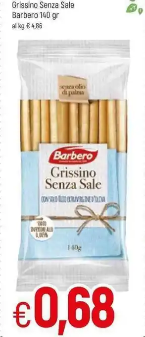 Famila Barbero Grissino Senza Sale 140gr offerta