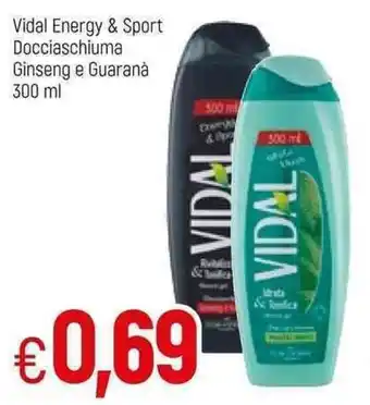 Famila Vidal Energy & Sport Docciaschiuma Ginseng e Guarana 300ml offerta