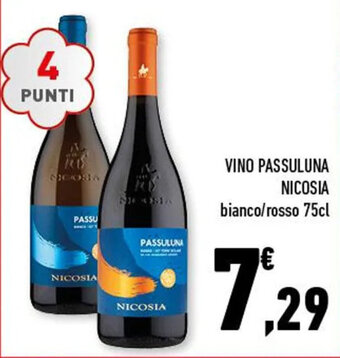 Conad VINO PASSULUNA NICOSIA bianco/rosso 75cl offerta