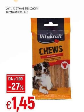 Famila Vitakraft Conf.10 Chews Bastoncini Arrotolati 12.5Cm. offerta