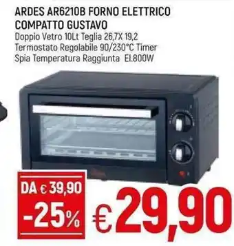 Famila Ardes AR6210B Forno Electrico Compatto Gustavo offerta