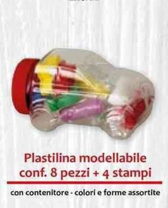 Plastilina modellabile conf. 8 pezzi + 4 stampi