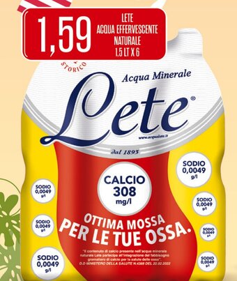 LETE ACQUA EFFERVESCENTE NATURALE 1.5 LT X 6
