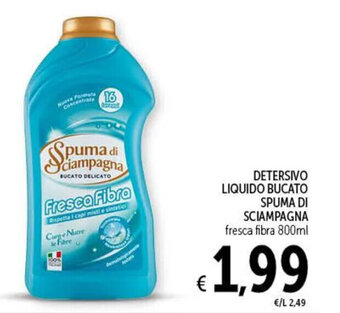Spazio Conad DETERSIVO LIQUIDO BUCATO SPUMA DI SCIAMPAGNA fresca fibra 800ml offerta