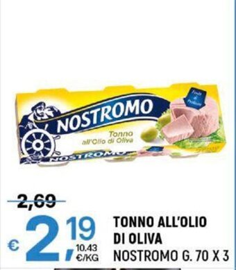 A&O TONNO ALL'OLIO DI OLIVA NOSTROMO G. 70 X 3 offerta