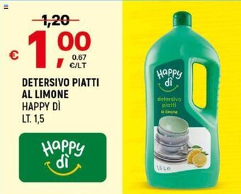A&O DETERSIVO PIATTI AL LIMONE HAPPY DÌ LT. 1,5 offerta