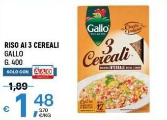 A&O RISO AI 3 CEREALI GALLO G. 400 offerta