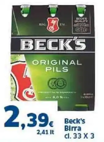 Sigma Beck's Birra cl. 33 X 3 offerta