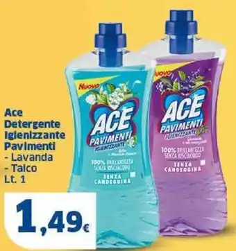 Sigma Ace Detergente Igienizzante Pavimenti - Lavanda - Talco Lt. 1 offerta
