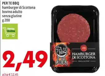 PER TE BBQ hamburger di Scottona bovino adulto senza glutine g 200
