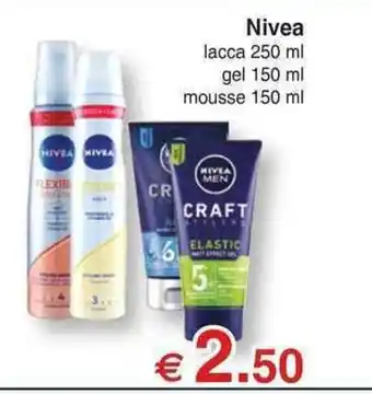 Nivea lacca 250 ml gel 150 ml mousse 150 ml