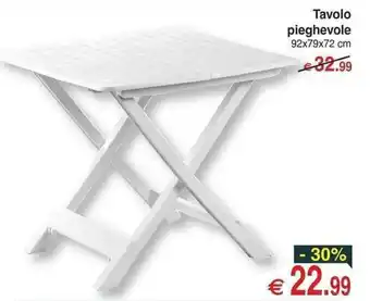 Tavolo pieghevole 92x79x72 cm