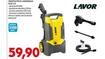 LAVOR IDROPULITRICE LAWORWASH DIVE 110 POTENZA 1500 WATT