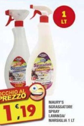 Maury's MAURY'S SGRASSATORE SPRAY LAVANDA MARSIGLIA 1 LT offerta