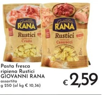 Eurospesa Pasta fresca ripiena Rustici GIOVANNI RANA assortita g 250 offerta