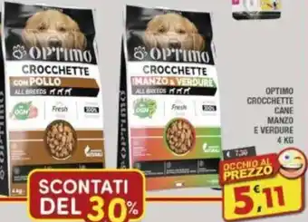 OPTIMO CROCCHETTE CANE MANZO E VERDURE 4 KG