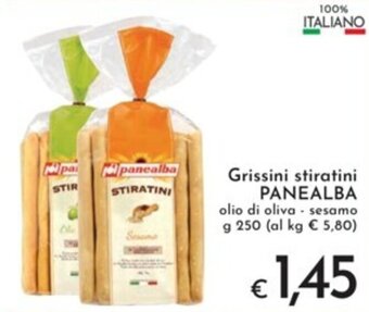 Eurospesa Grissini stiratini PANEALBA olio di oliva - sesamo g 250 offerta