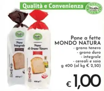 Eurospesa Pane a fette MONDO NATURA g 400 offerta