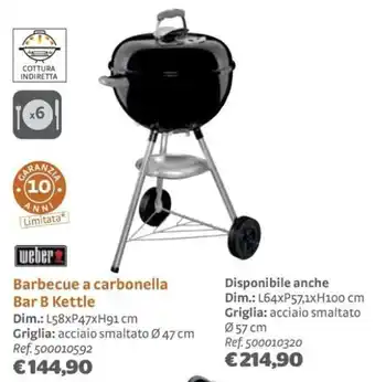 Barbecue a carbonella Bar B Kettle L58xP47xH91 cm