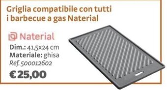 Bricocenter Griglia compatibile con tutti i barbecue a gas Naterial 1,5x24 cm offerta