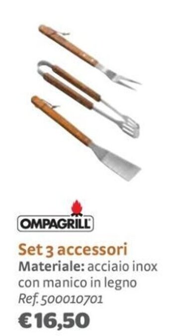Bricocenter OMPAGRILL Set 3 accessori offerta