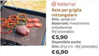 Bricocenter Naterial Rete per griglia rettangolare 40x36 cm offerta