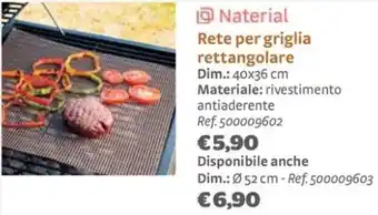 Naterial Rete per griglia rettangolare 40x36 cm