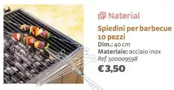 Bricocenter Naterial Spiedini per barbecue 10 pezzi offerta