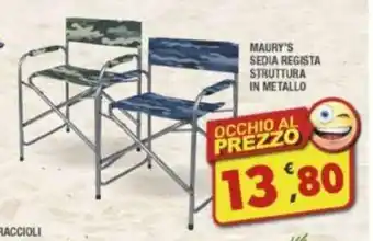 Maury's MAURY'S SEDIA REGISTA STRUTTURA IN METALLO offerta