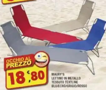 Maury's MAURY'S LETTINO IN METALLO TESSUTO TEXTLINE BLU/ECRÜ/GRIGIO/ROSSO offerta
