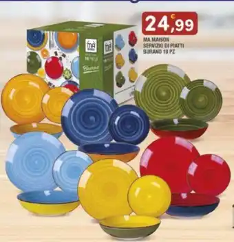 Maury's MA MA MAISON SERVIZIO DI PIATTI BURANO 18 PZ offerta