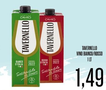 Supermercati Pasquale Prisco TAVERNELLO VINO BIANCO/ROSSO 1 LT offerta
