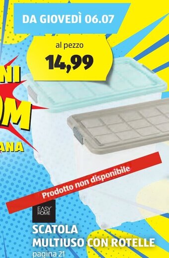 ALDI EASY HOME SCATOLA MULTIUSO CON ROTELLE offerta