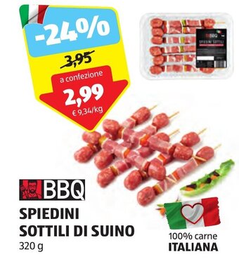 ALDI BBQ SPIEDINI SOTTILI DI SUINO 320 g offerta