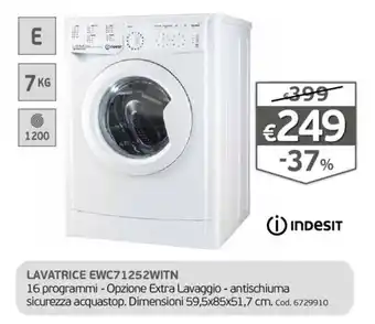 GRANCASA indesit LAVATRICE EWC71252WITN offerta