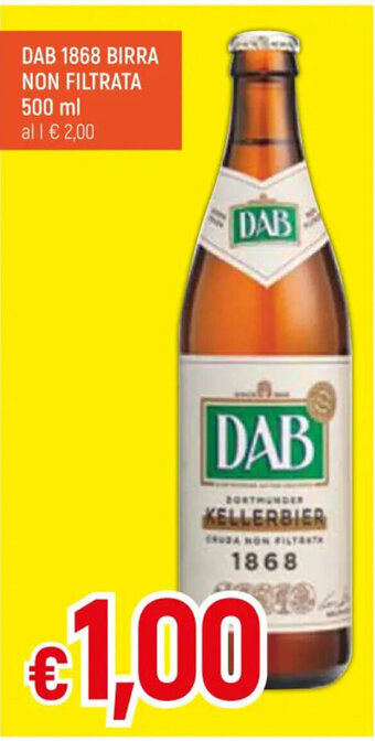 IperFamila DAB 1868 BIRRA NON FILTRATA 500 ml offerta