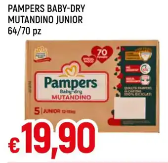 IperFamila PAMPERS BABY-DRY MUTANDINO JUNIOR 64/70 pz offerta