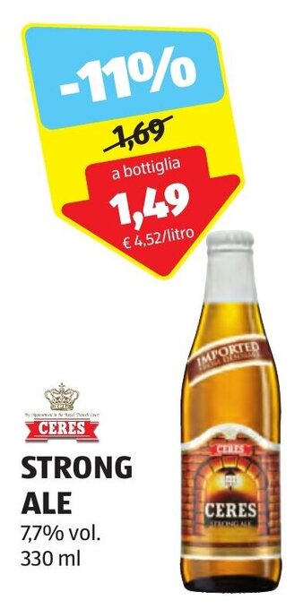 ALDI CERES STRONG ALE 7,7% vol. 330 ml offerta