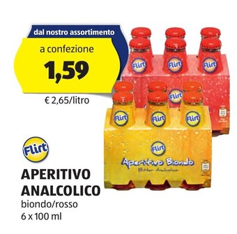 ALDI Flirt APERITIVO ANALCOLICO biondo/rosso 6 x 100 ml offerta