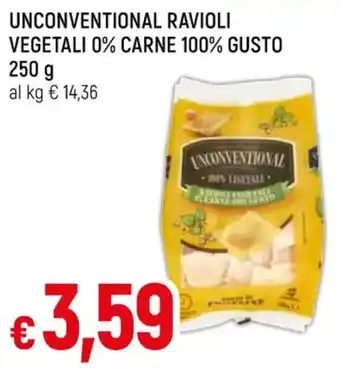 UNCONVENTIONAL RAVIOLI VEGETALI 0% CARNE 100% GUSTO 250 f