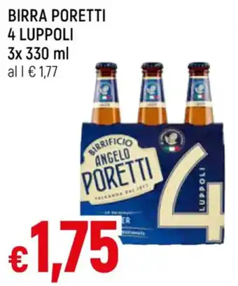 BIRRA PORETTI 4 LUPPOLI 30 x 330 ml