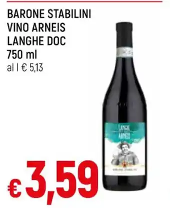 IperFamila BARONE STABILINI VINO ARNEIS LANGHE DOC 750 ml offerta