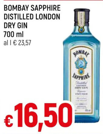 BOMBAY SAPPHIRE DISTILLED LONDON DRY GIN 700 ml