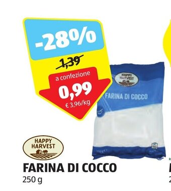 HAPPY HARVEST FARINA DI COCCO 250 g